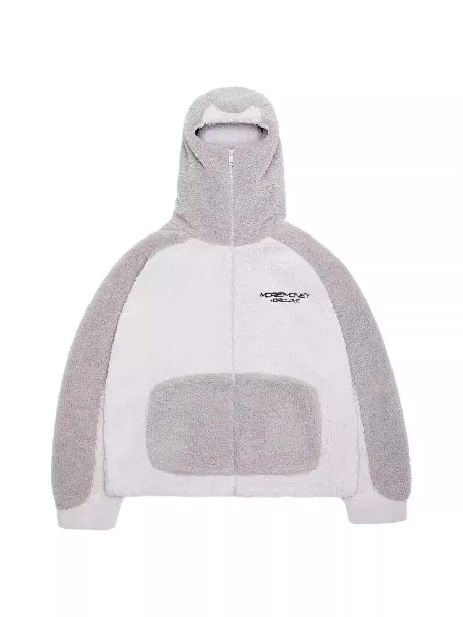 Lambswool Fashion Hoodie – Warm Loose-Fit Street Style Coat