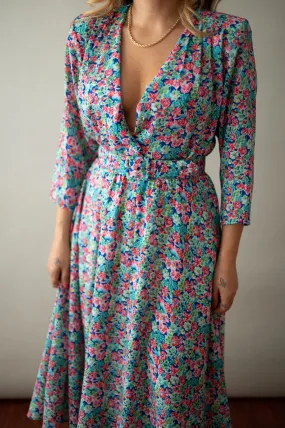 Vintage 60's Floral Multicolor Dress